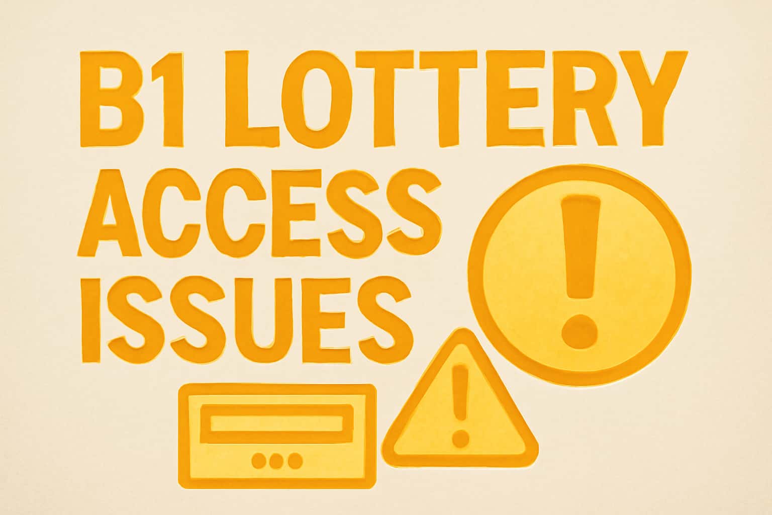 An informative illustration illustrating B1 Lottery access issues in a professional setting.