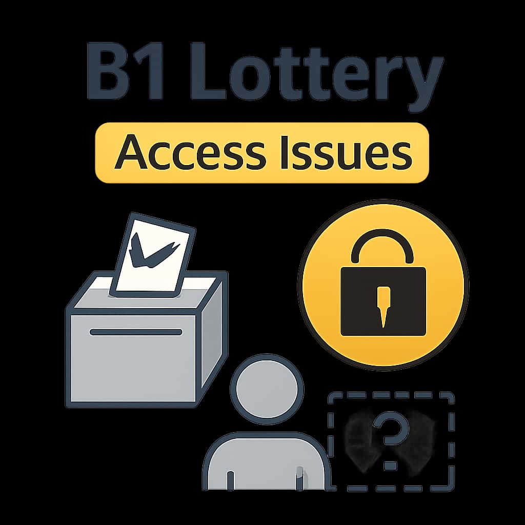 An educational diagram detailing the various access issues related to B1 Lottery.