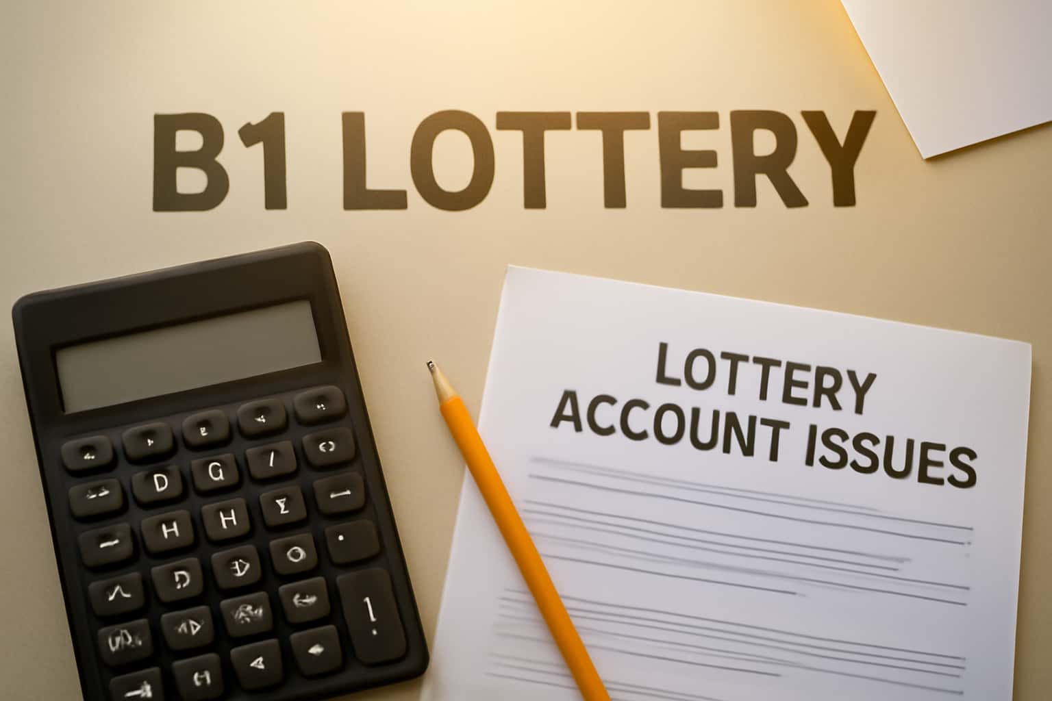 Informational scene about B1 Lottery Account Issues