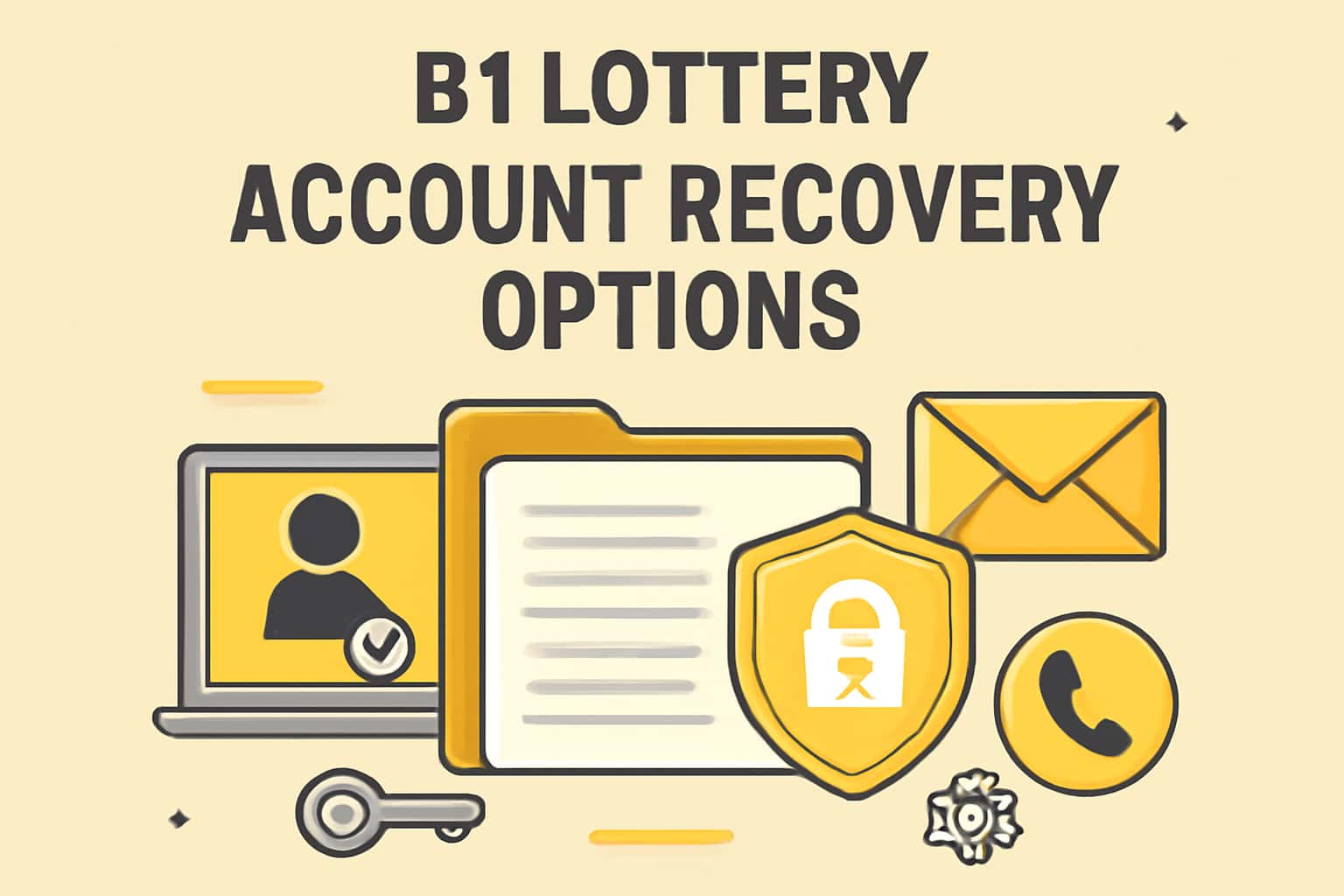 A visual representation of B1 Lottery Account Recovery Options, featuring clear text and a professional design.