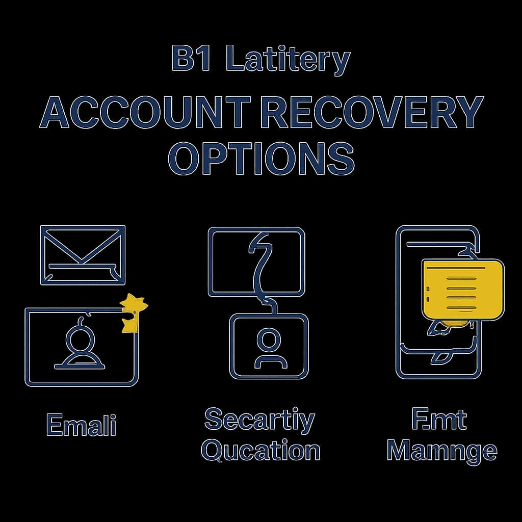 An educational diagram illustrating the steps for B1 Lottery Account Recovery Options.