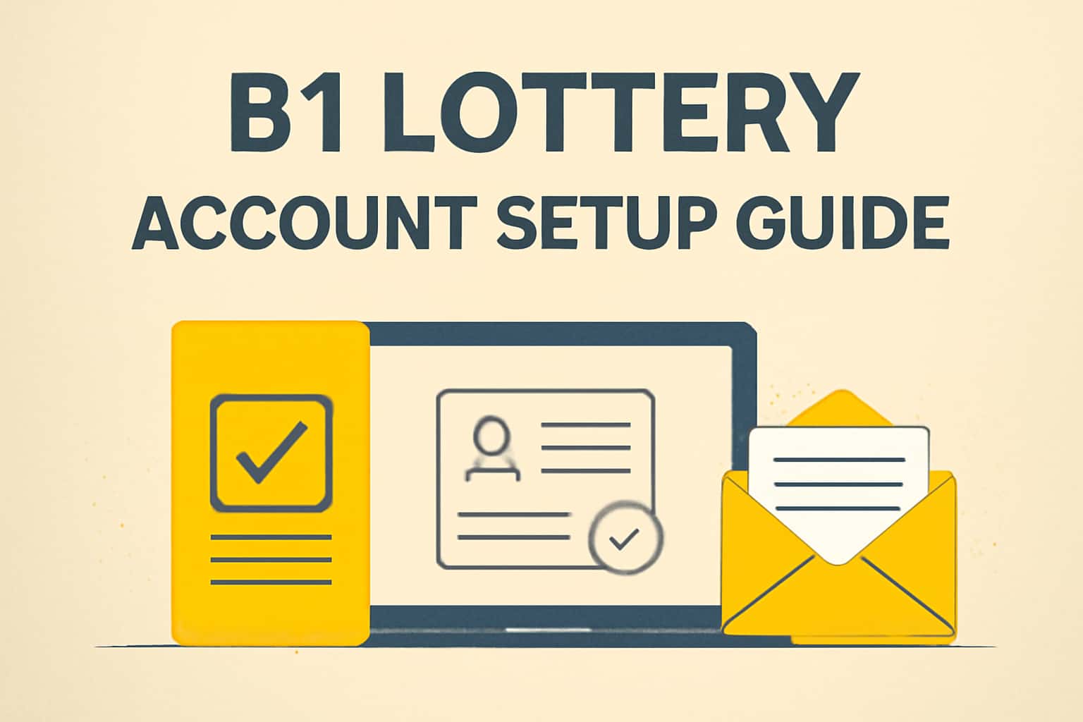 An informational visual representation of B1 Lottery account setup process.