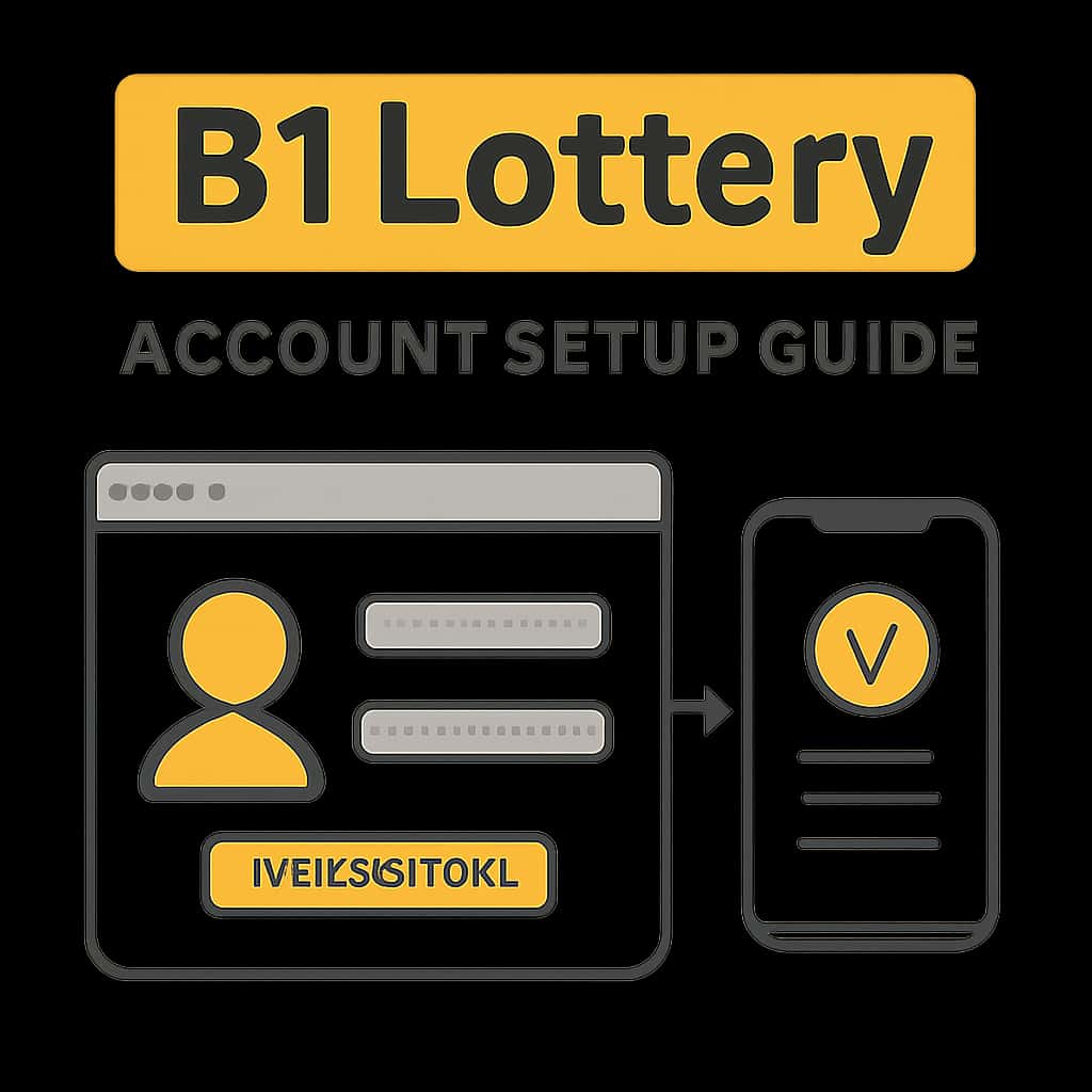 An educational illustration about the B1 Lottery account setup.