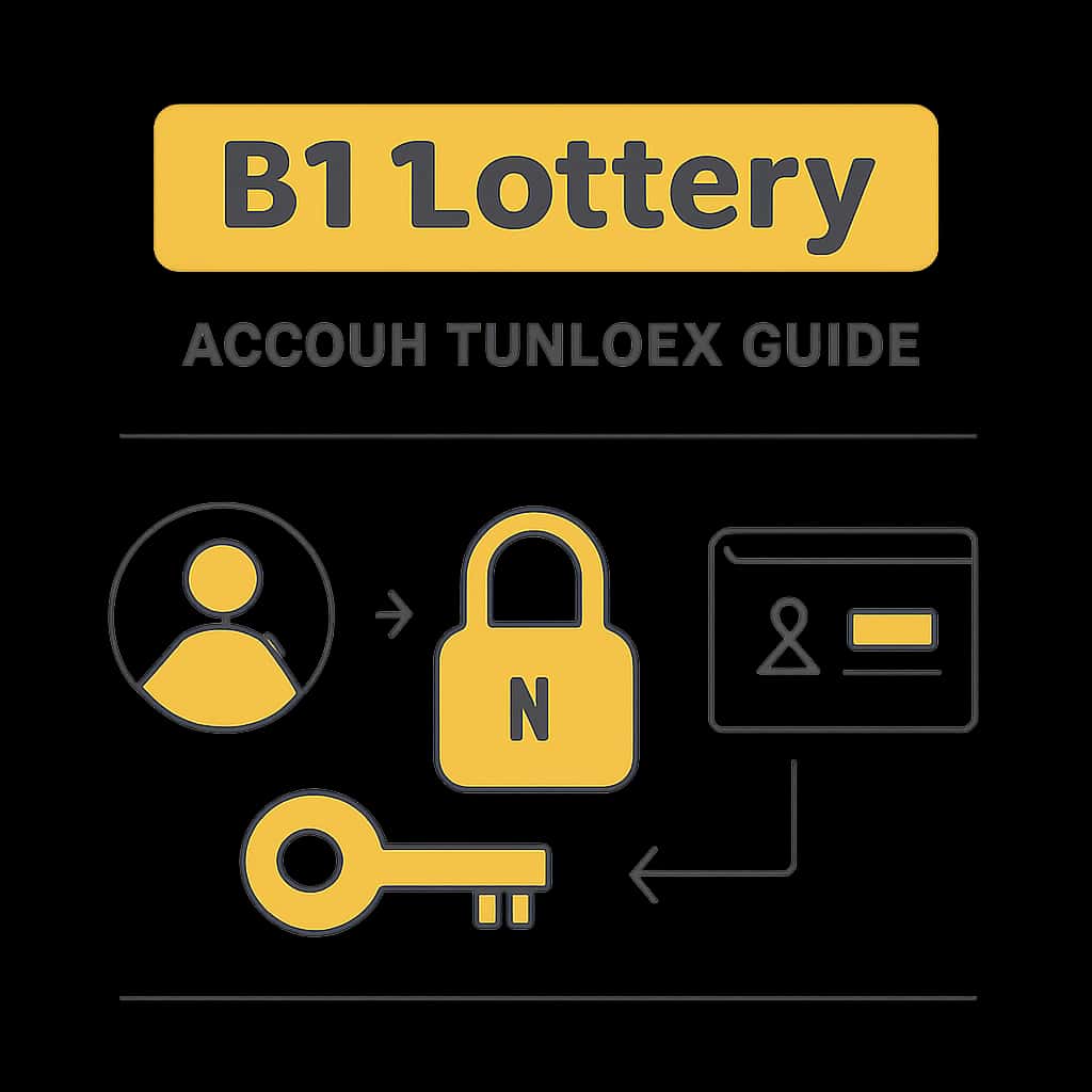 An educational diagram illustrating the steps to unlock a B1 Lottery account.
