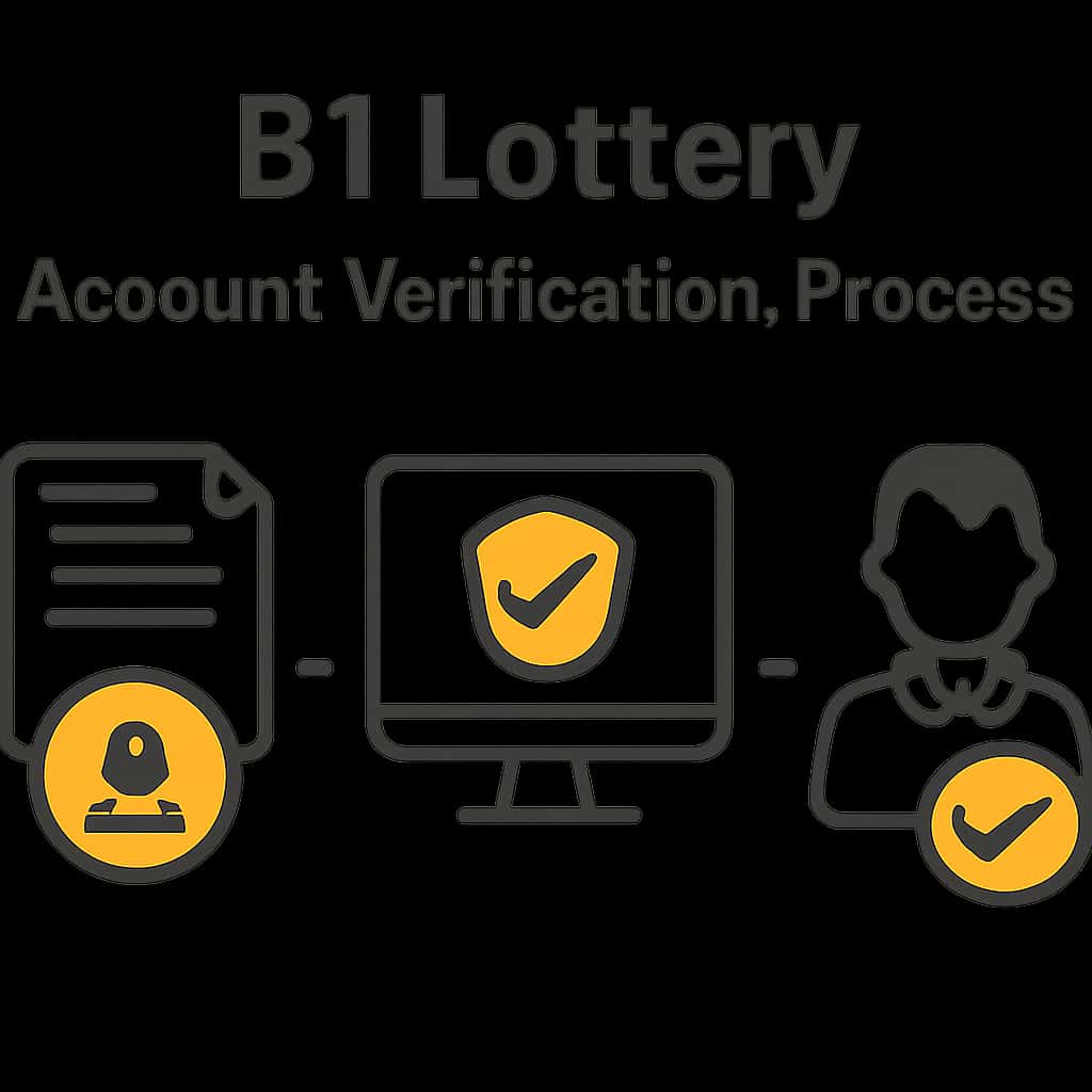 An educational diagram explaining the B1 Lottery Account Verification Process.