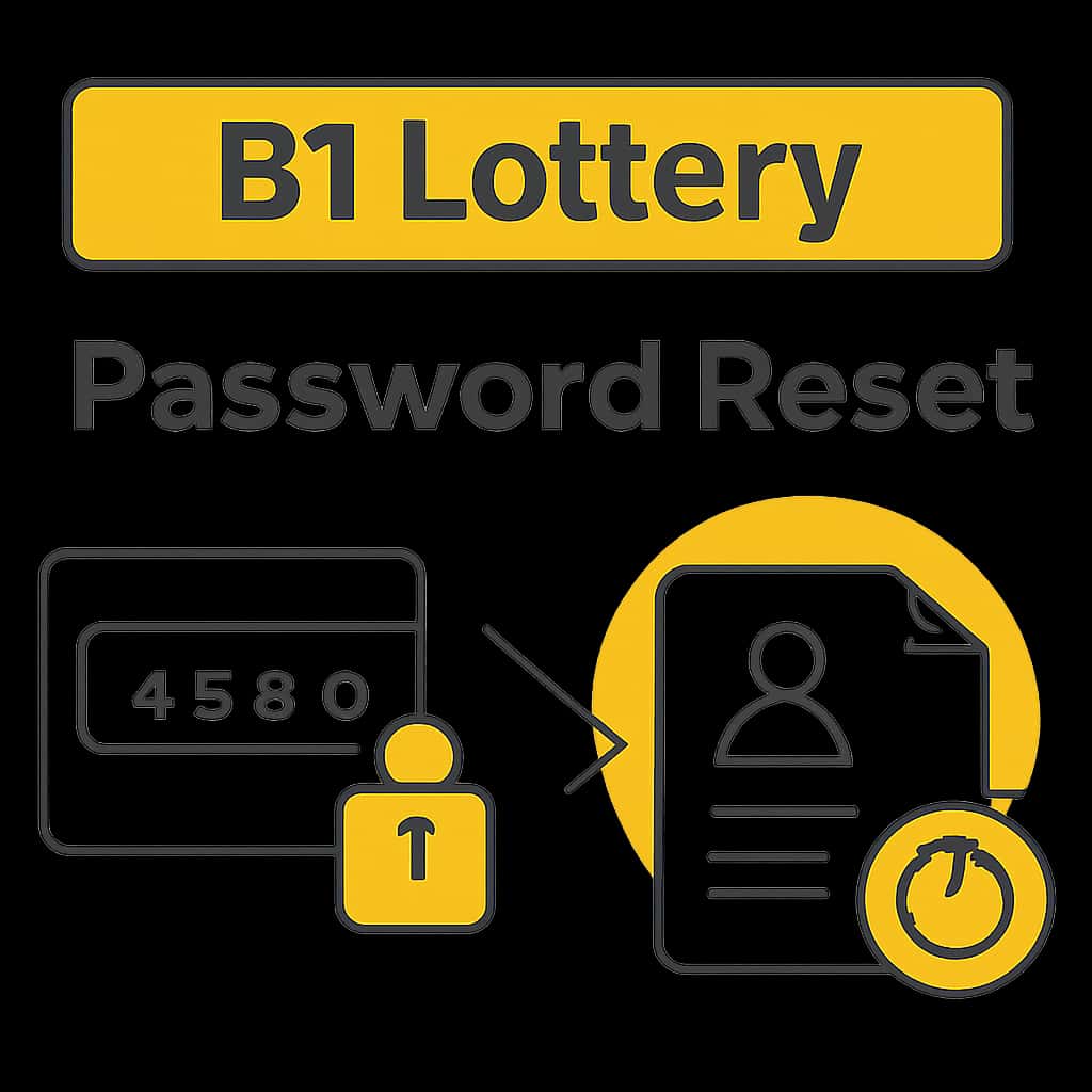 An illustration depicting the steps involved in the B1 Lottery Password Reset process.