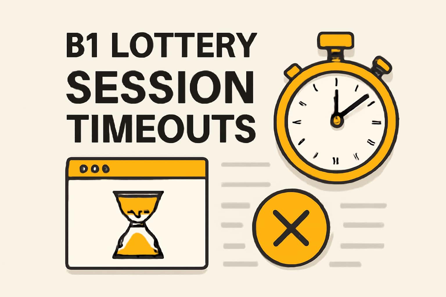 An informative graphic representation of the concept of session timeouts in the B1 Lottery platform, showcasing the text 'B1 Lottery' prominently.