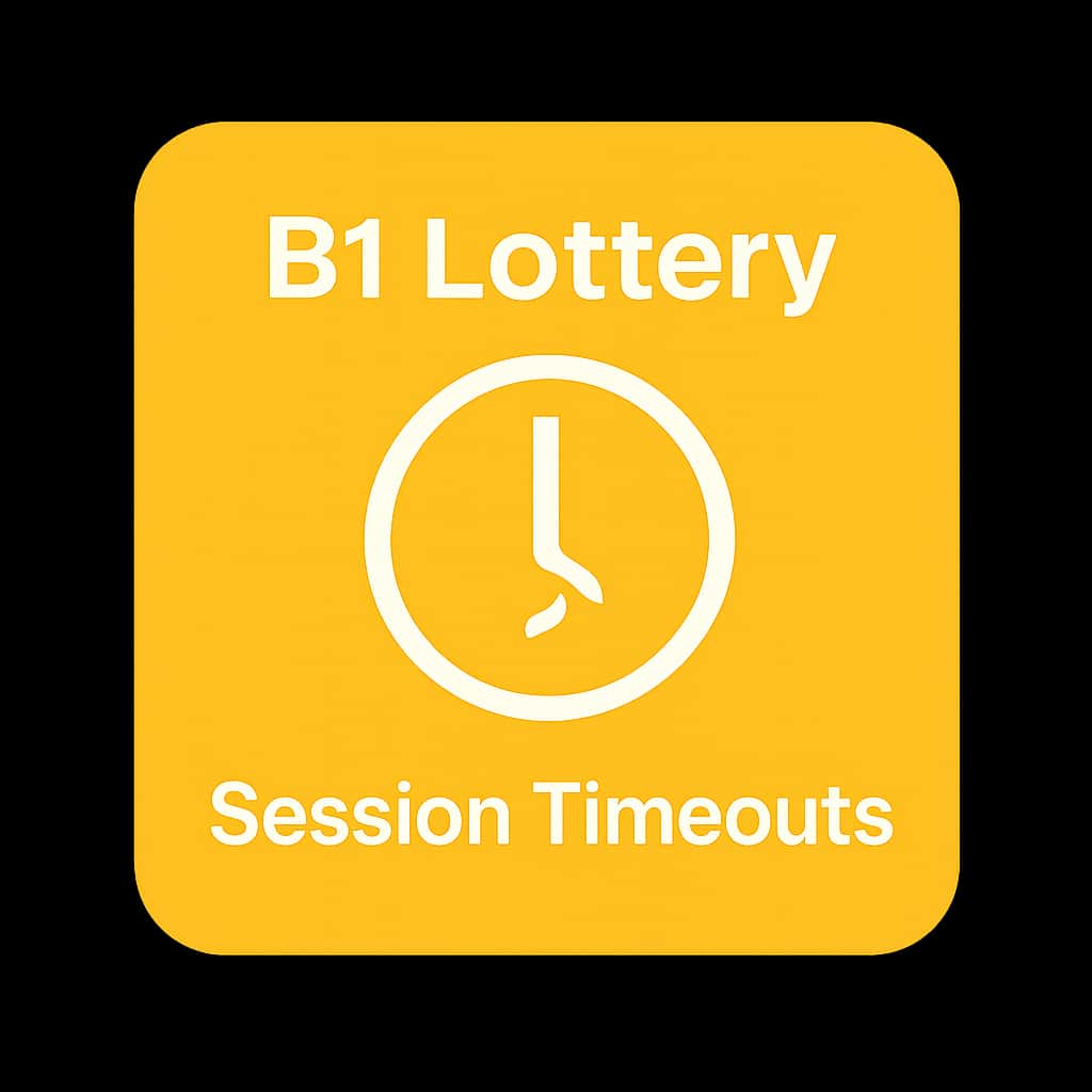 An elegant icon symbolizing B1 Lottery Session Timeouts, featuring the text 'B1 Lottery' in a professional design.