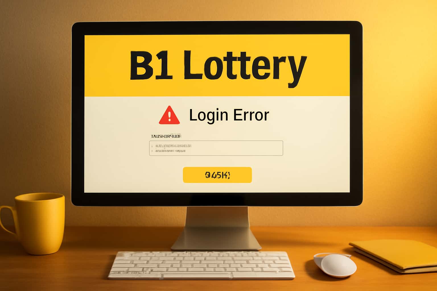 A visual representation of troubleshooting B1 Lottery login issues, featuring technology elements.