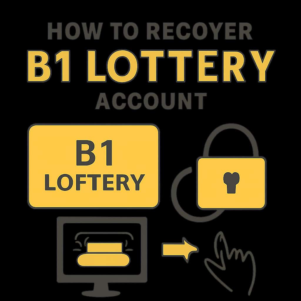 A diagram illustrating the steps for recovering a B1 Lottery account.