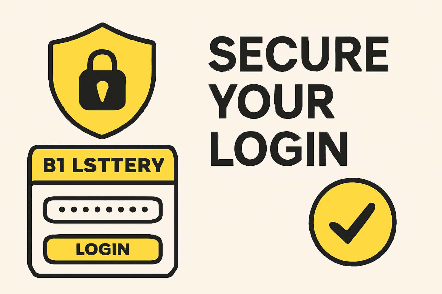 Informative scene related to securing B1 Lottery login credentials.