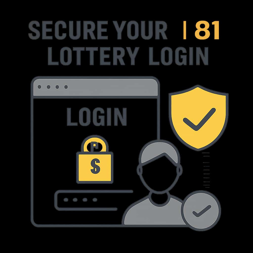 Illustration detailing secure practices for B1 Lottery login.